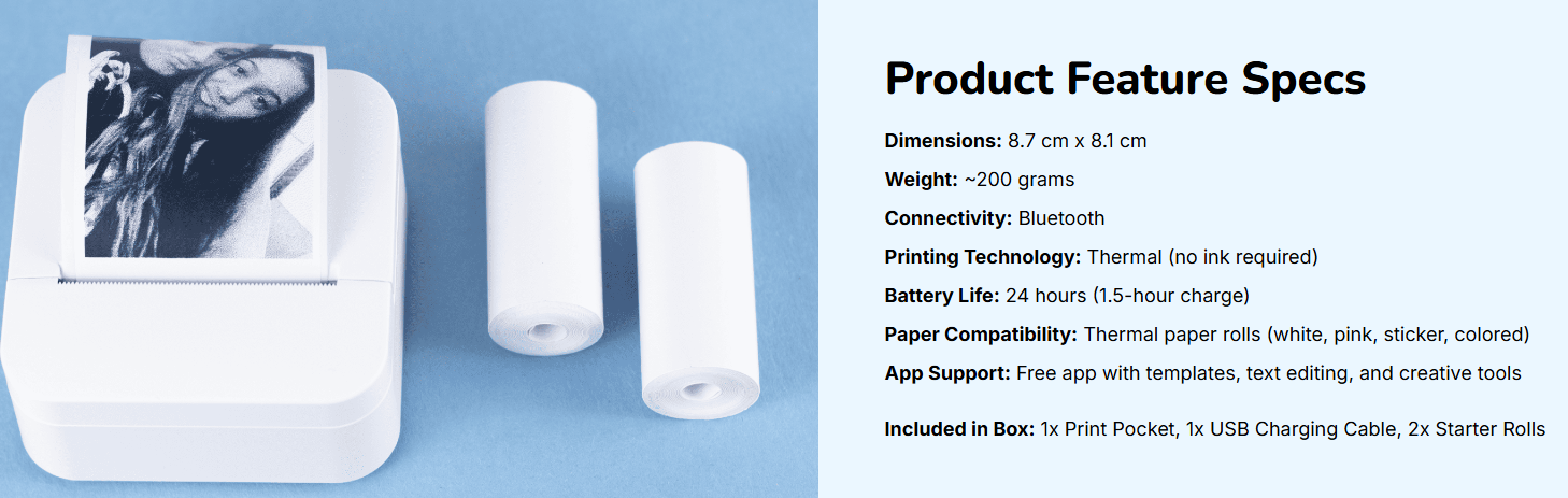 Print Pocket Features