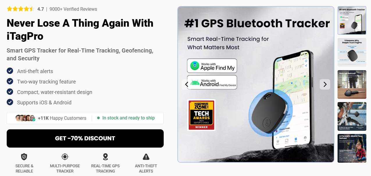 iTagPro GPS Air Tag Reviews – Smart GPS Tracker for Real-Time Tracking, Geofencing, and Security!