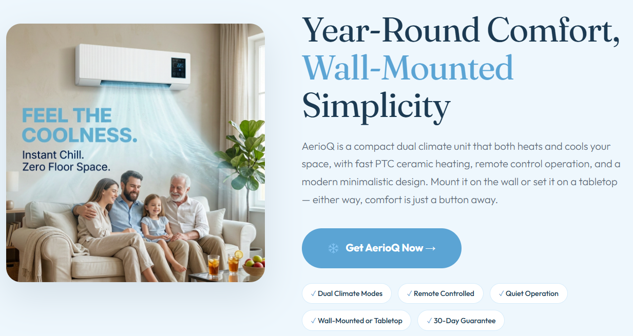 AERIOQ Reviews – Wall Mounted Heating & Cooling AC With Smart Remote!